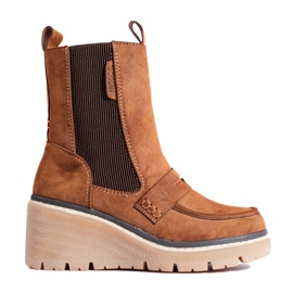 Botines Shelovet de ante marrón