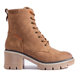 Botines Shelovet de ante marrón con cordones