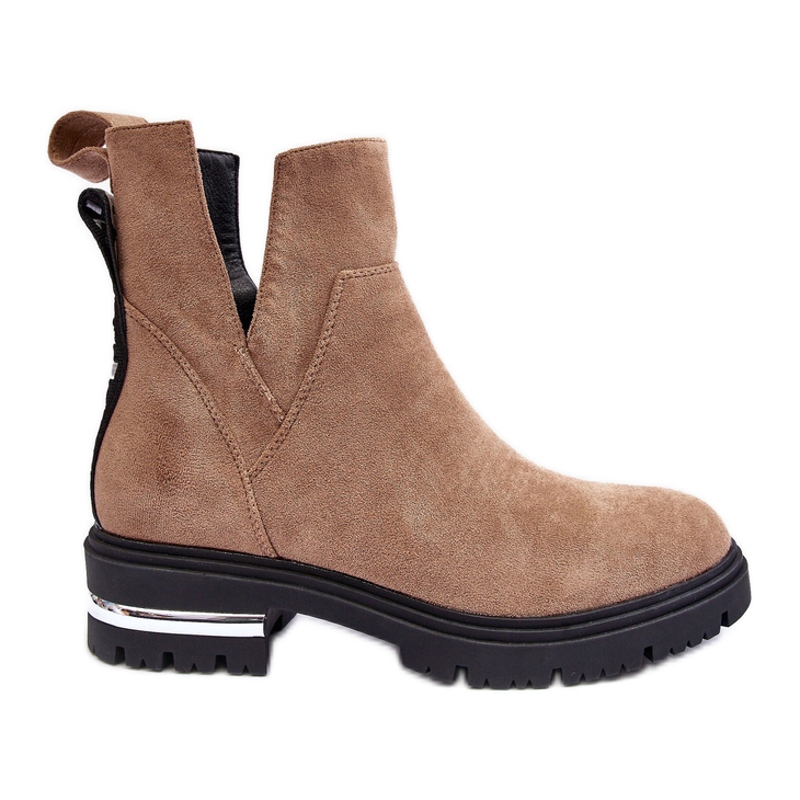 PS1 Botas Planas De Ante Con Aberturas, Lamedella Beige