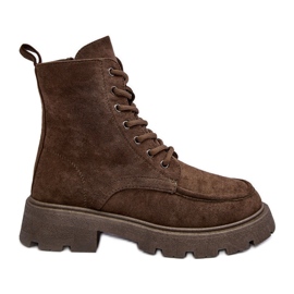 PS1 Botines estilo trampero de ante con aislamiento y tacón plano, verde oscuro Zikey