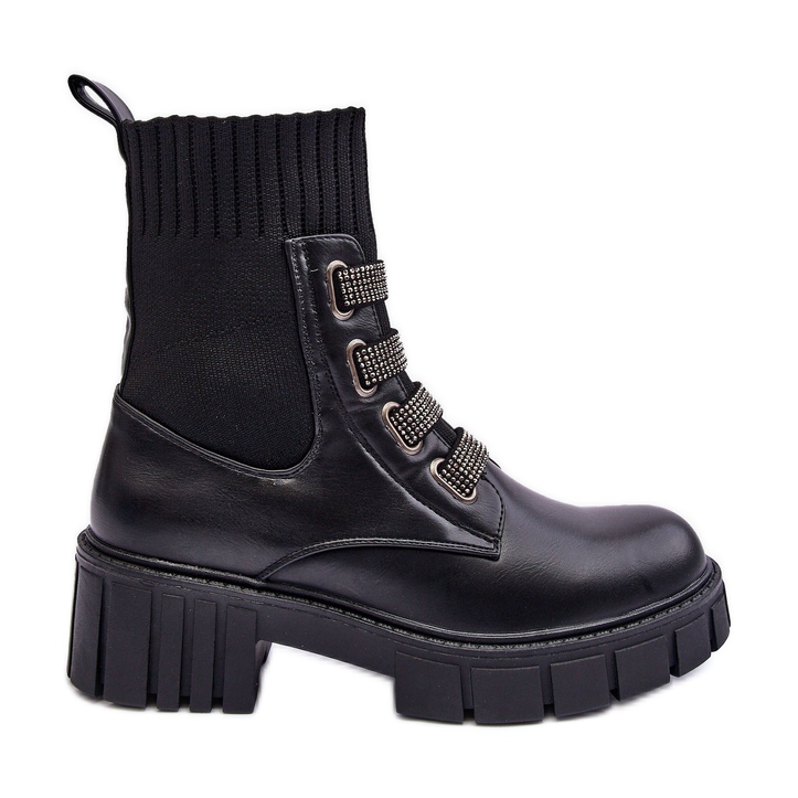 Botas De Trabajador Con Parte Superior Elástica Negra Kasseis negro Botas De Trabajador Con Parte Superior Elástica Negra Kasseis negro