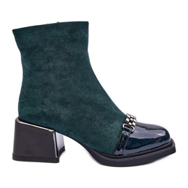 Botines de ante con bloque macizo S.Barski MR870-70 Verde