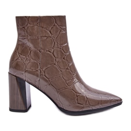 Botines Piel Charol S.Barski MR870-58 Beige Oscuro