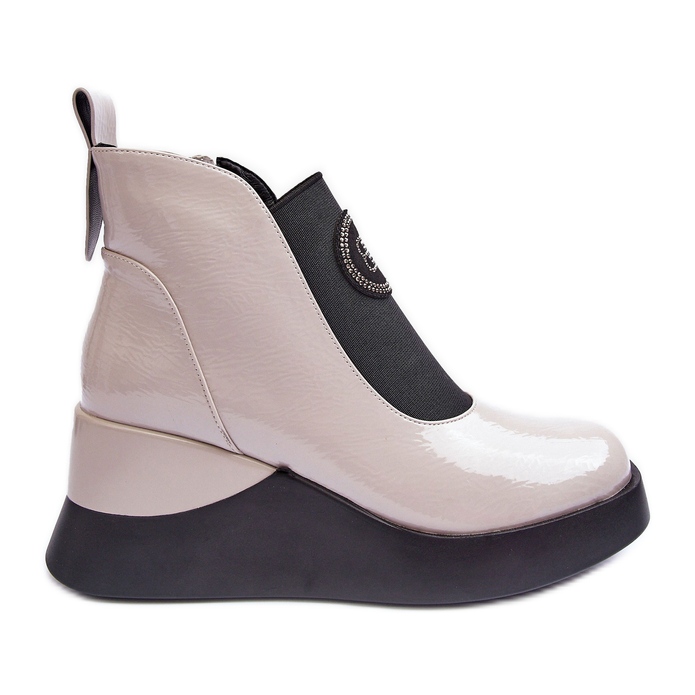 Botas Cuña Piel S.Barski MR870-22 Gris claro beige