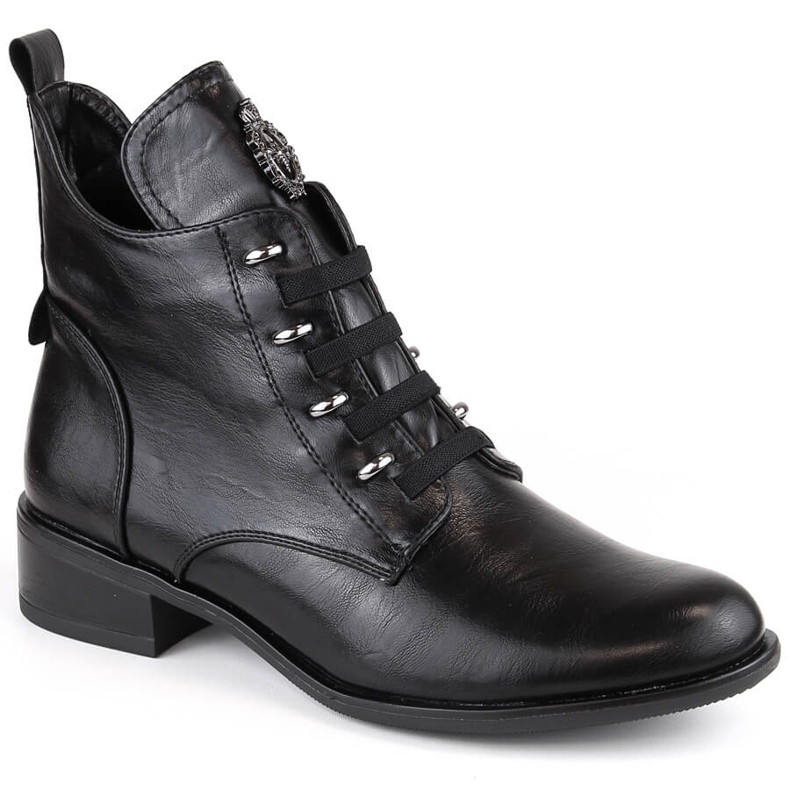 Botas de mujer negras con aislamiento y tacón plano Jezzi negro