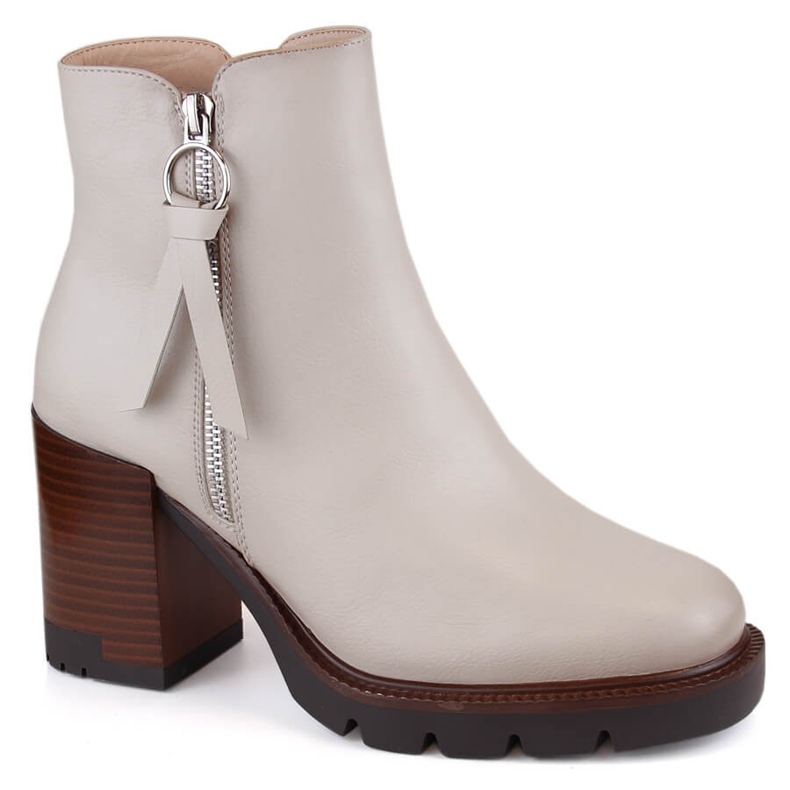 Botines de mujer aislantes y plataforma beige Vinceza 58103