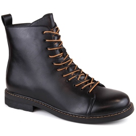 Botas aislantes de mujer con cordones y cremallera, negro Vinceza 58175