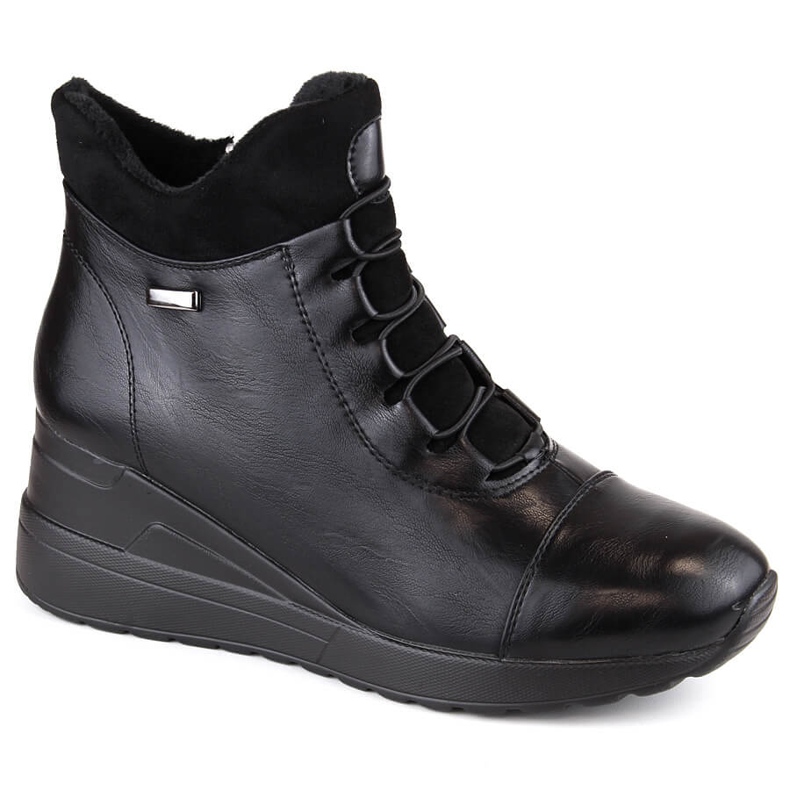 Negro Botas cuña mujer insuladas Jezzi Negro Botas cuña mujer insuladas Jezzi