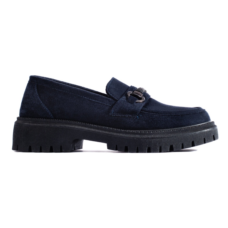 Mocasines de mujer Shelovet ante azul marino