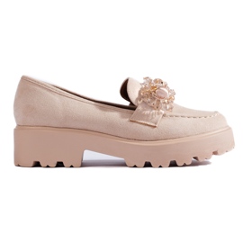Mocasines de mujer en ante beige de Shelovet