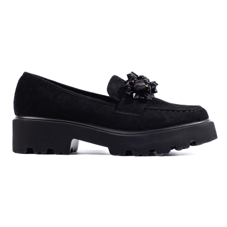 Mocasines de mujer Shelovet de ante negro