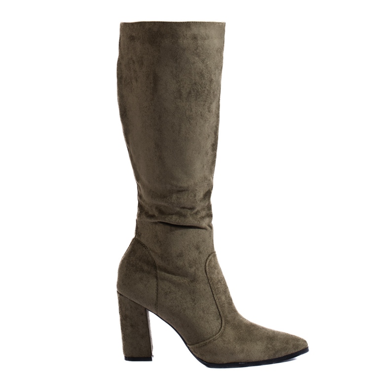 Botas de punta de mujer Shelovet verde oscuro