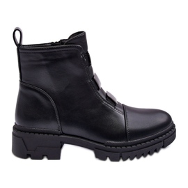 PS1 Botas planas de piel Azulenn negras negro
