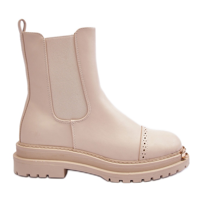 FG2 Botines Mujer Piel Beige Nialee FG2 Botines Mujer Piel Beige Nialee