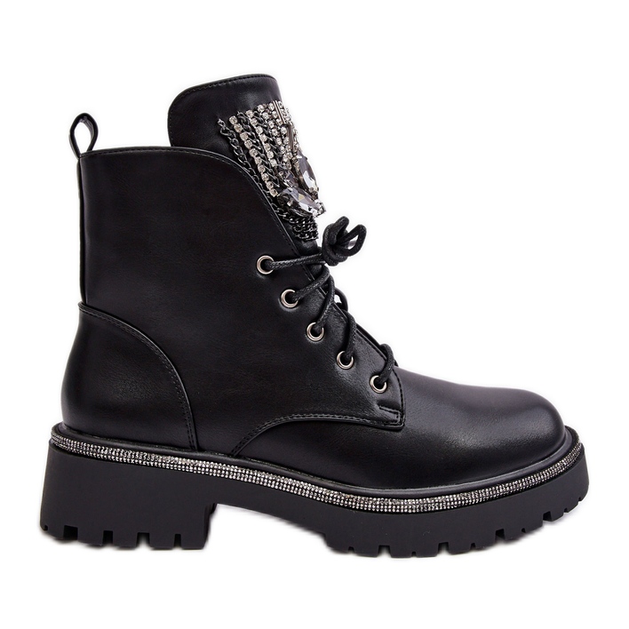 PS1 Botas de trabajo bajas Melenope negras con decoración de joyas negro
