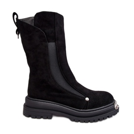 PS1 Botas planas aislantes de ante negro Palimra