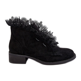PS1 Botas planas de ante para mujer negro Klemovia