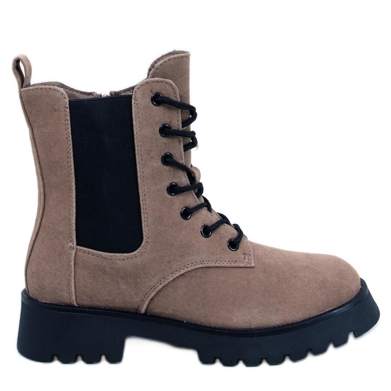 Franti Botines Chelsea con cordones en beige