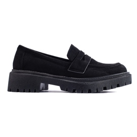 Mocasines de mujer Shelovet en ante negro