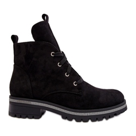 PS1 Botines de mujer de ante con adorno Plesca negro