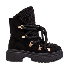 PS1 Botas de nieve para mujer con ribetes negros Shala
