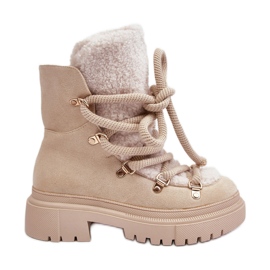 PS1 Botas De Nieve Mujer Con Cordones Beige Claro Shala