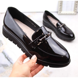 Cómodos zapatos de cuña de mujer charol negro de T.Sokolski