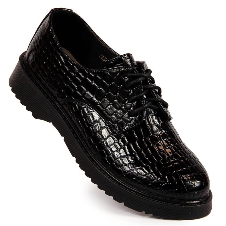 Zapatos oxford de mujer lacados, negro, T.Sokolski J23-324