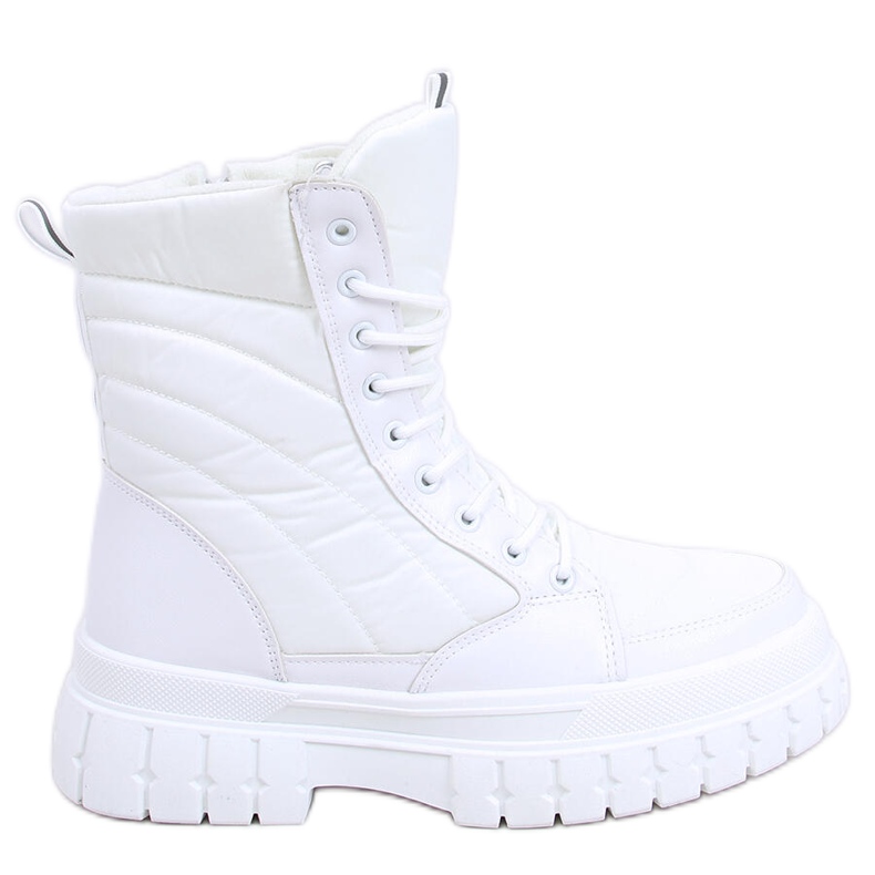 Botas planas con cordones Barkin Blanco