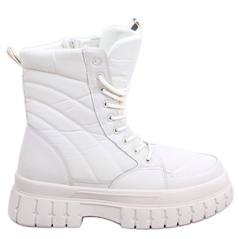 Botas planas con cordones Barkin Beis beige