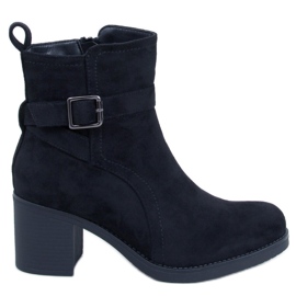 Rennia Botines tacón ancho negro