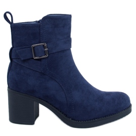 Rennia Botines tacón ancho azul