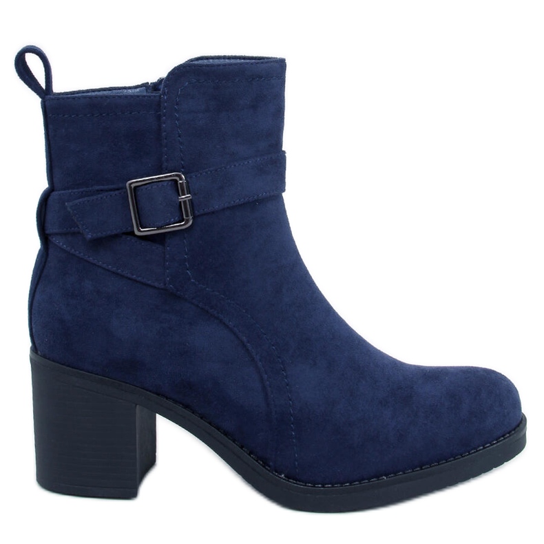 Rennia Botines tacón ancho azul