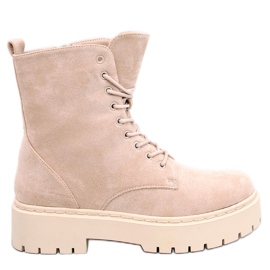 Burse Botines con cordones beige