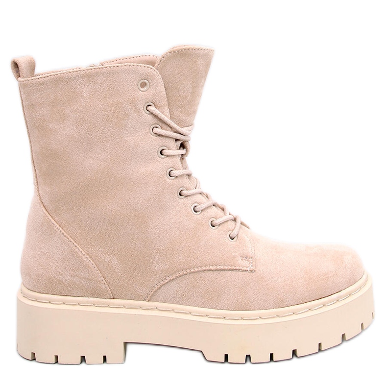 Burse Botines con cordones beige