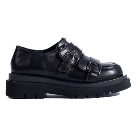 Zapatos negros con suela gruesa Shelovet.