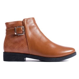 Botines mujer tacón plano Shelovet camel marrón Botines mujer tacón plano Shelovet camel marrón