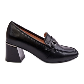 Vinceza Zapatos de Salón de Piel con Tacón Alto Idona Negro