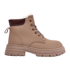 Cazadores con aislamiento de piel para mujer, Fenan beige oscuro