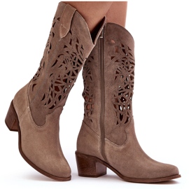 Lewski Shoes Botas Cowboy Ante Calado Beige Oscuro Lewski 3320