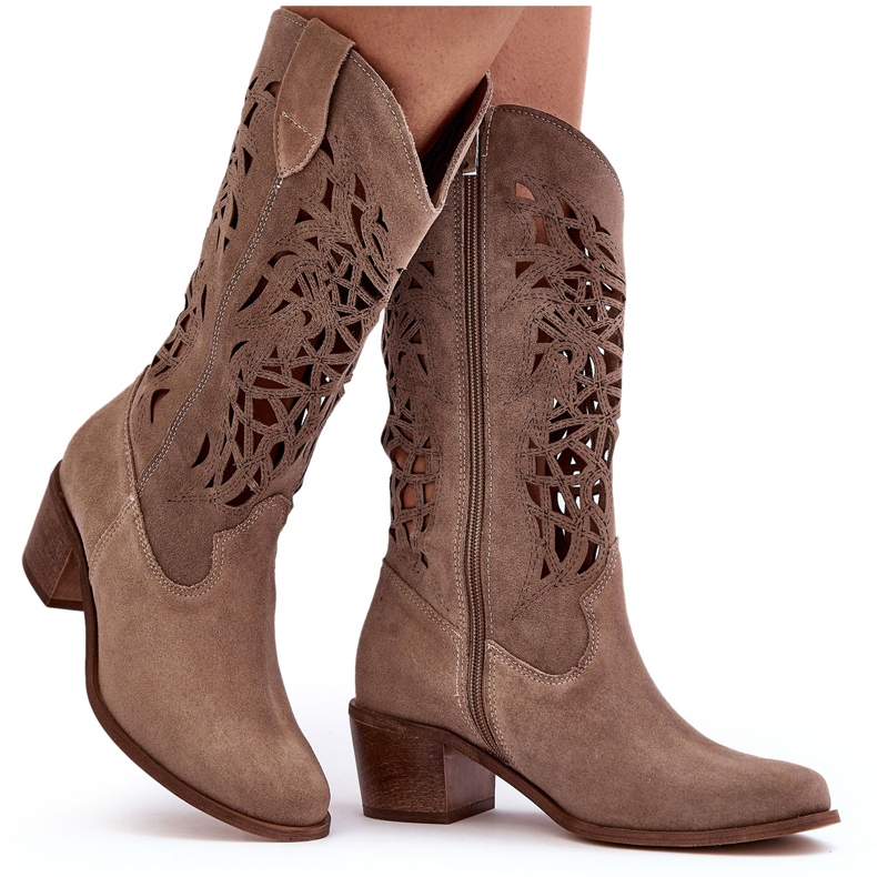 Lewski Shoes Botas Cowboy Ante Calado Beige Oscuro Lewski 3320