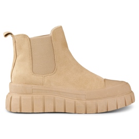 Botas Chelsea deportivas de mujer beige oscuro