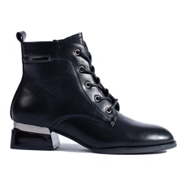 Botas planas Vinceza negras con cordones negro