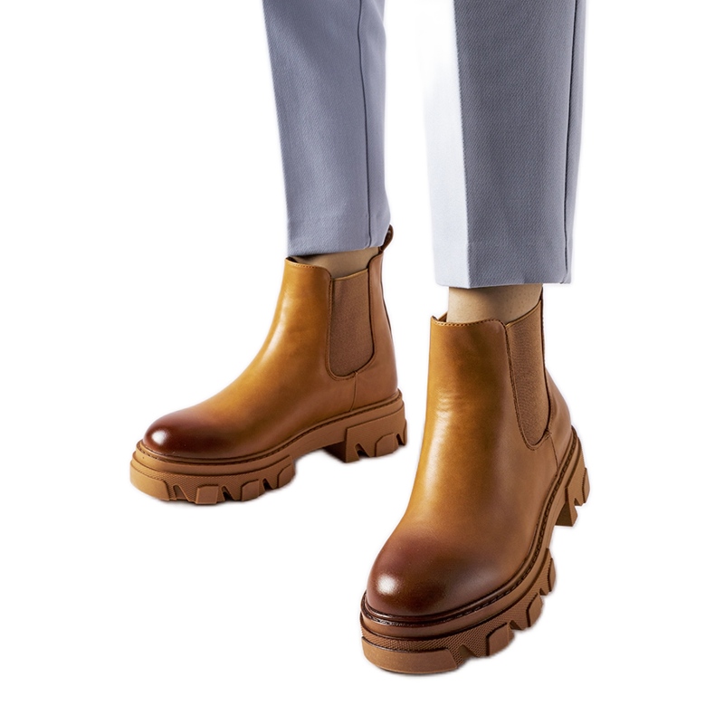 Botines slip-on masivos marrones de Castell marrón