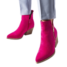 Botas cowboy rosas decoradas con cremallera Trevisani
