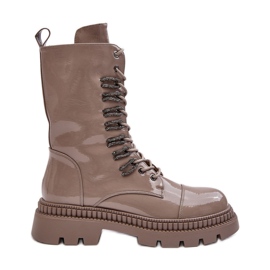 Botines Worker Mujer con Cordones Beige Oscuro S.Barski MR870-72