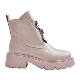 Botas Mujer Charol Con Adorno Beige S.Barski MR870-53