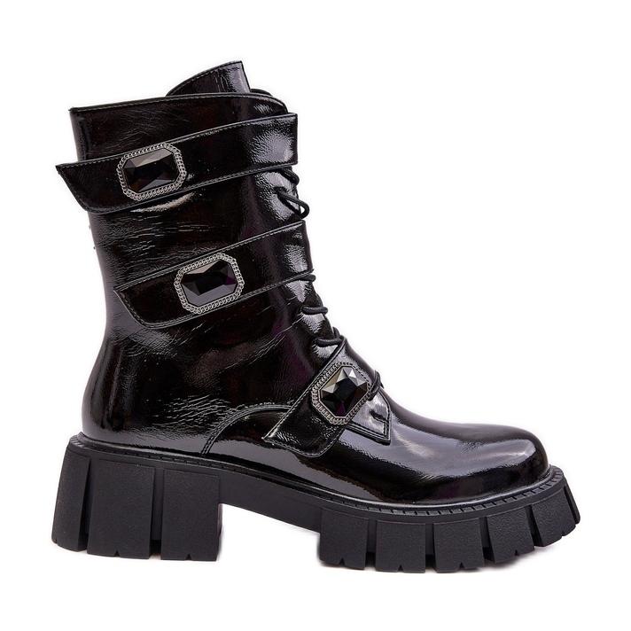 Botas Obrera Mujer Charol Negro S.Barski MR870-61