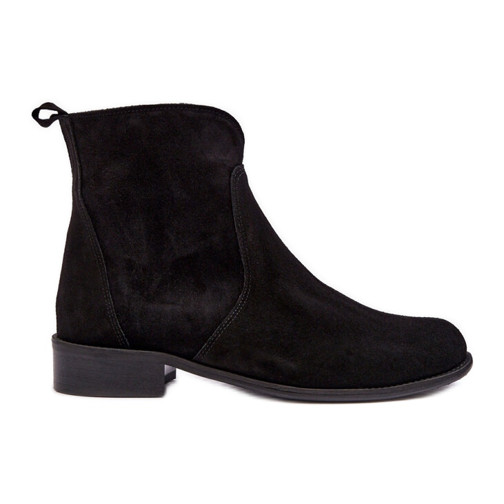 Botas Mujer Ante Con Cremallera Negro Nicole 2829