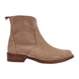 Botas Mujer Ante Con Cremallera Beige Nicole 2829